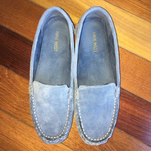 Nine West Blue Suede Loafers, Size 7 - Picture 1 of 7